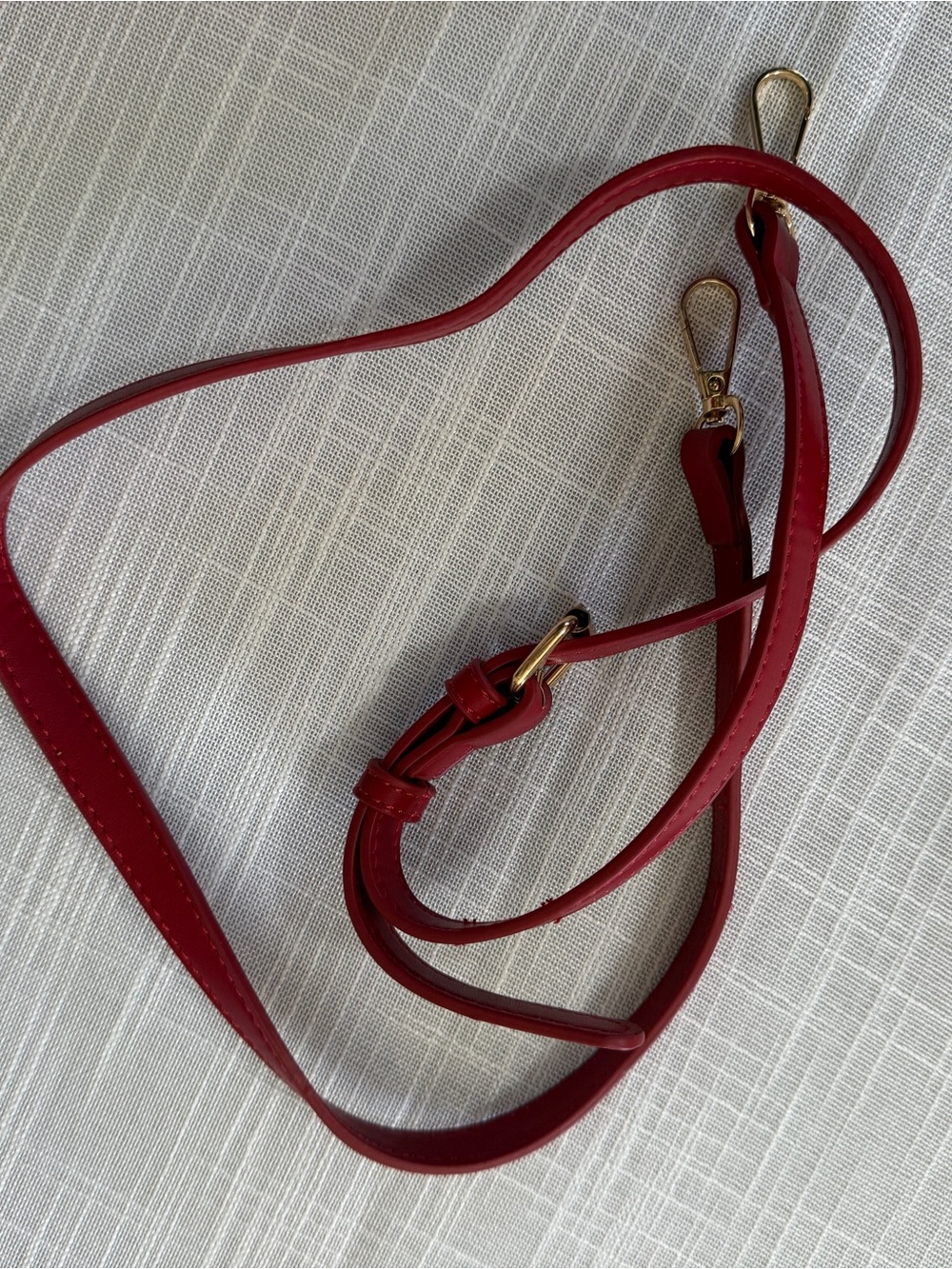 Red Top-Handle Satchel with Gold Lock Detail - Picture 10 of 11